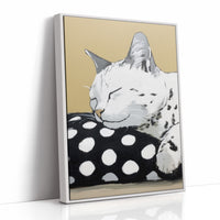 Spotted Comfort: Feline Slumber Portrait