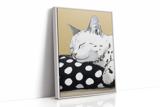 Spotted Comfort: Feline Slumber Portrait
