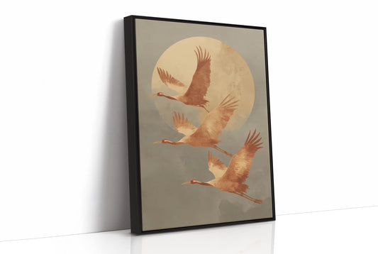 Cranes Dance In Golden Light