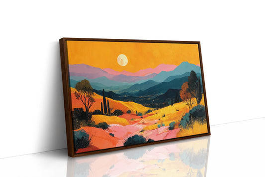 Valley Lights Beneath Moonlit Saguaros