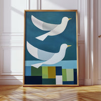 Peace Doves Above Geometric Fields