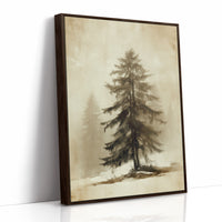 Solitary Pine Holds Winter's Memory