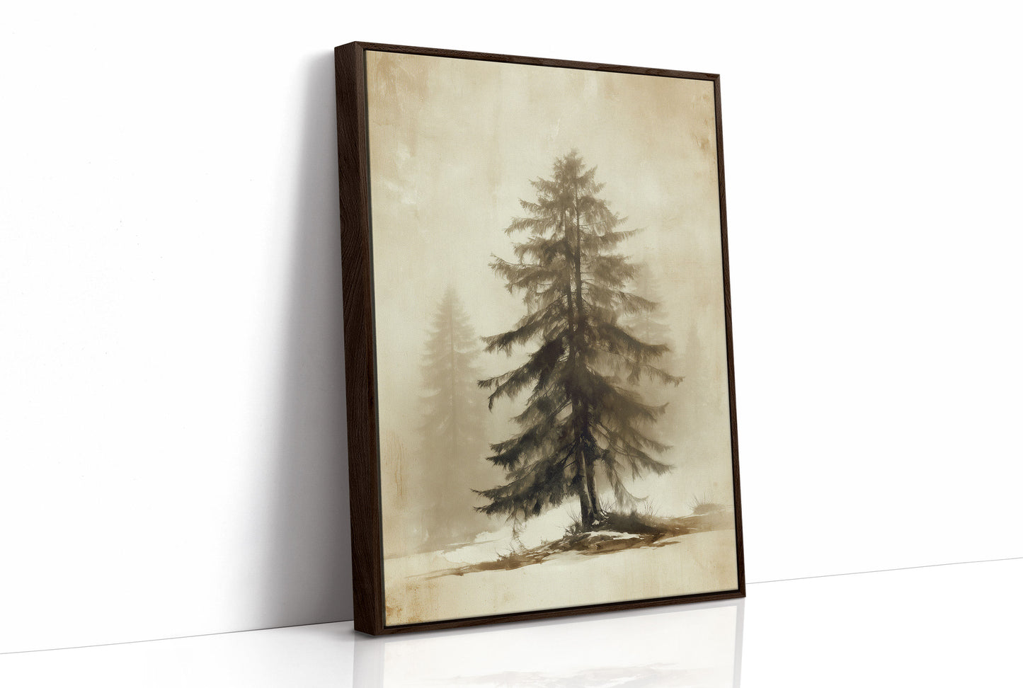 Solitary Pine Holds Winter's Memory