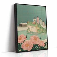 Frog Tales Among Peony Blooms