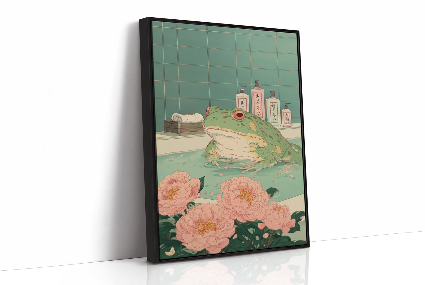 Frog Tales Among Peony Blooms