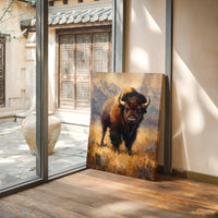 Majestic Bison in Golden Grasslands