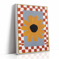 Checkered Borders Frame Golden Bloom