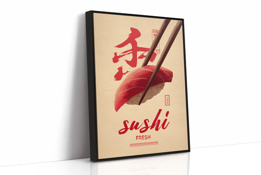 Red Brushstrokes Tell Sushi Stories