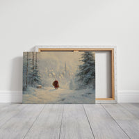 Snow Path Leads To Village Light