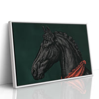 Midnight Stallion in Crimson Silk