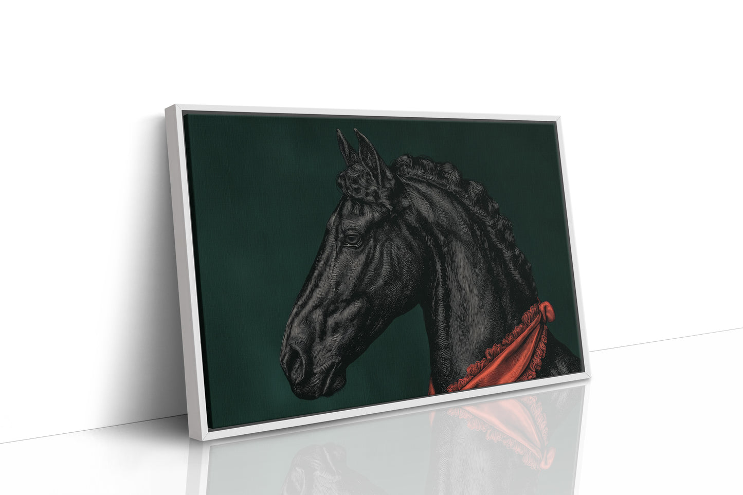 Midnight Stallion in Crimson Silk