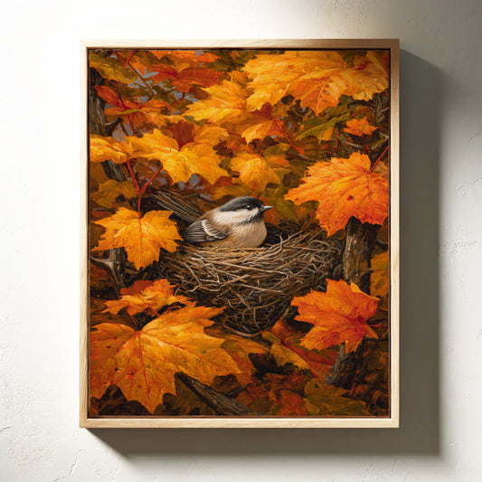 Maple Leaves Shield Chickadee's Rest