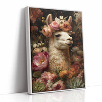 Crowned Llama In Floral Court