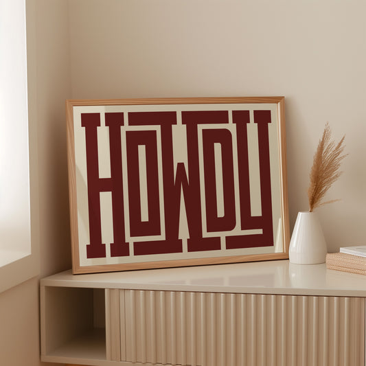 Howdy Maze Style Western Welcome Art