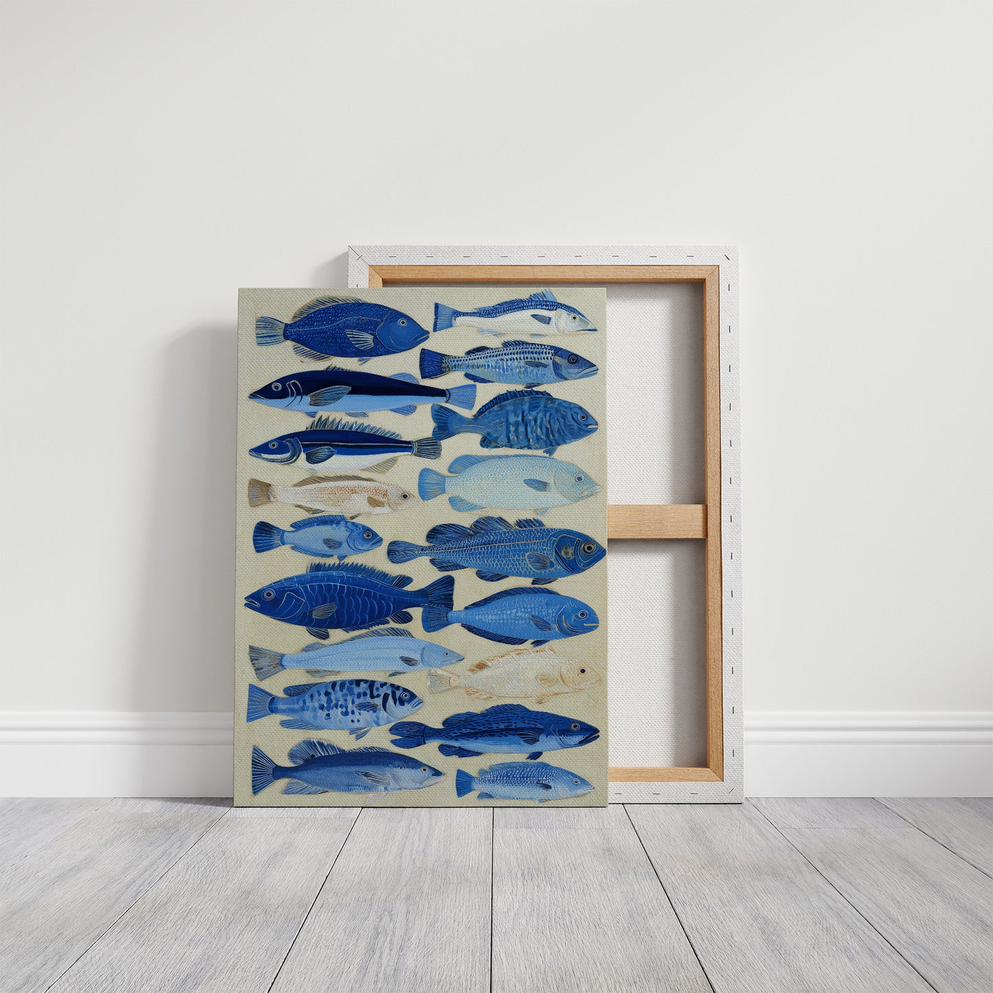 Indigo Currents Swim Against Canvas Tide