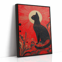 Celestial Cat Guards Crimson Dawn