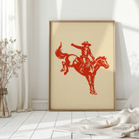 Retro Rodeo Cowboy Print