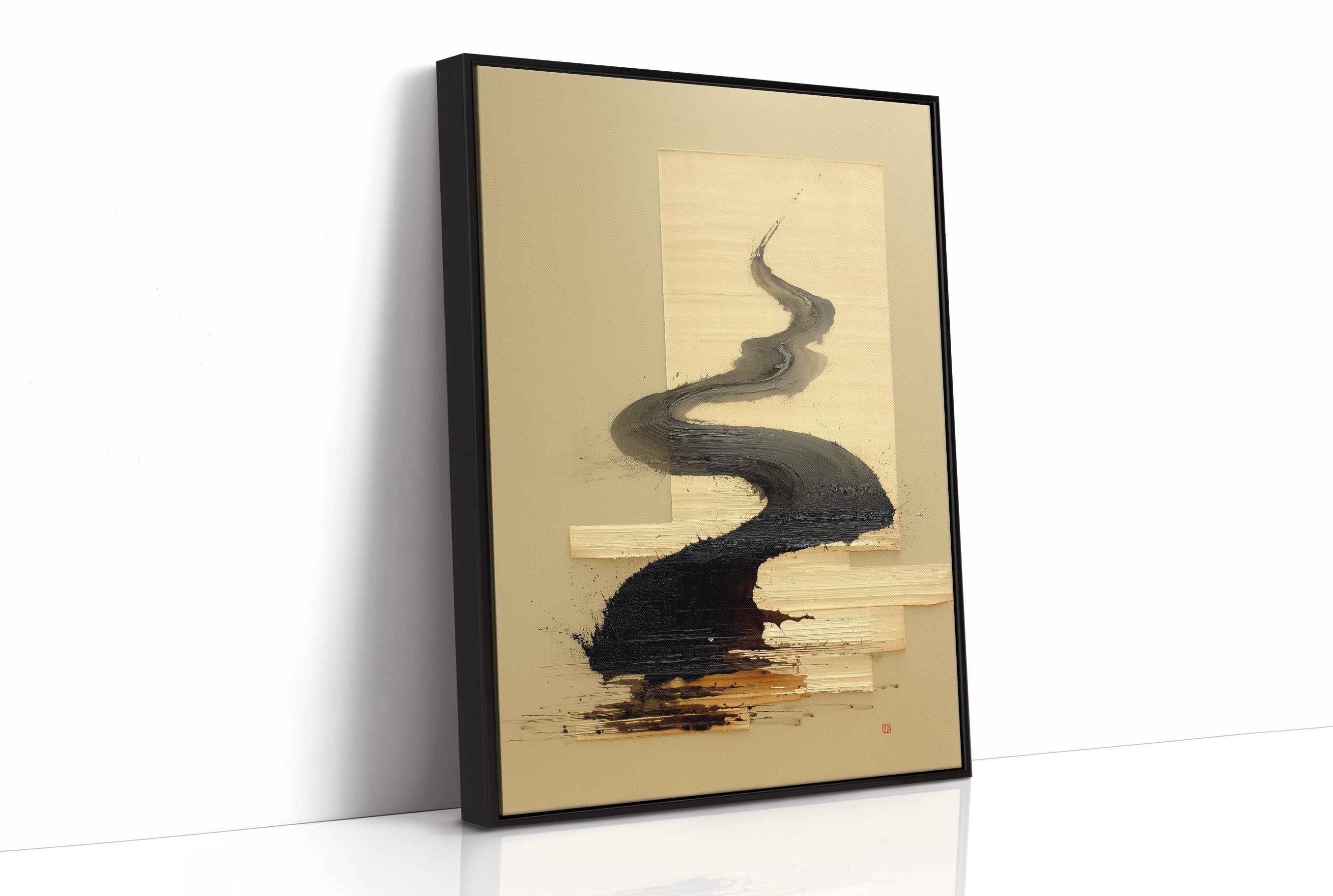 Ink Rivers Flow Through Golden Light