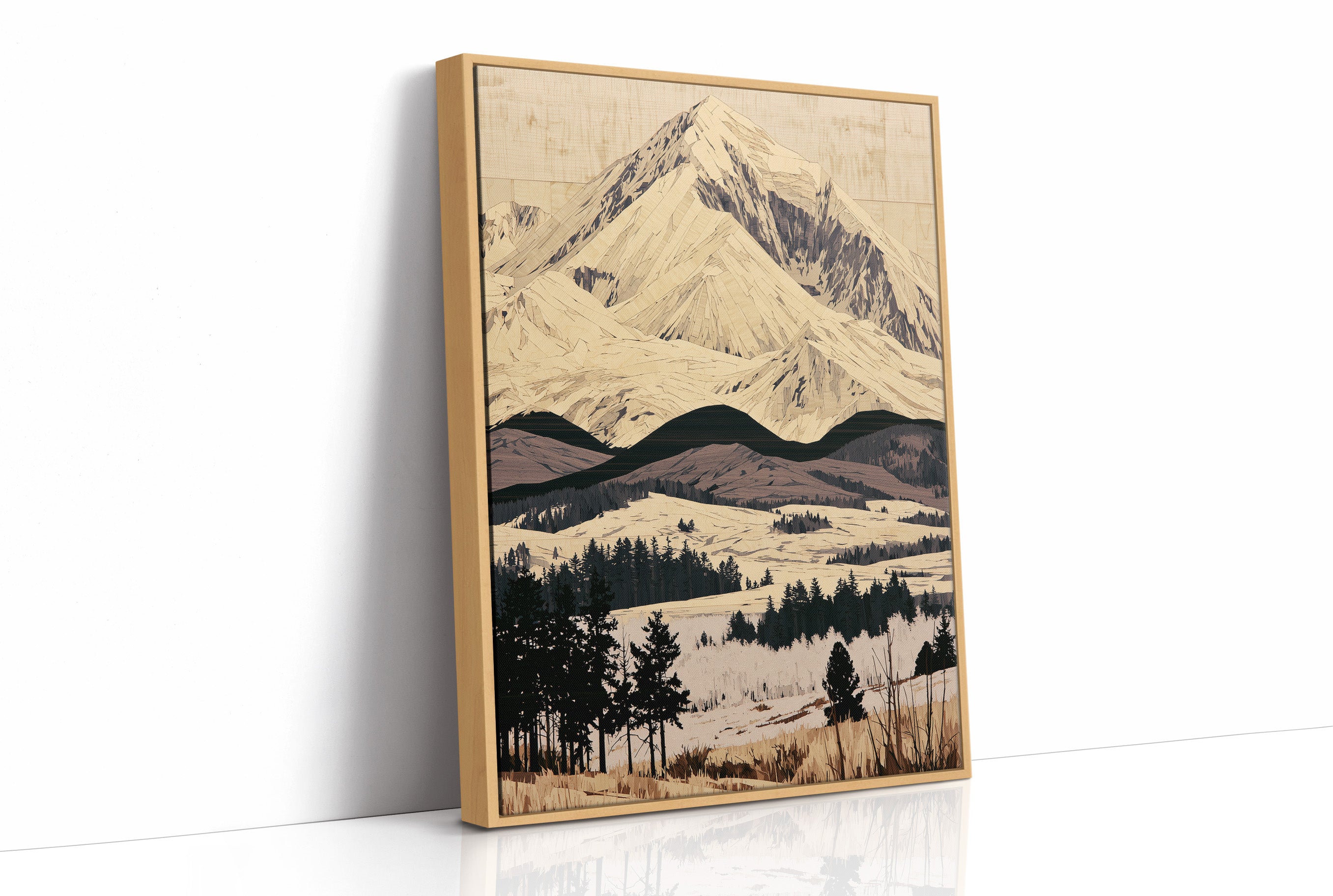 Snow Peak in Marquetry