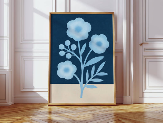 Midnight Garden Blooms In Blue