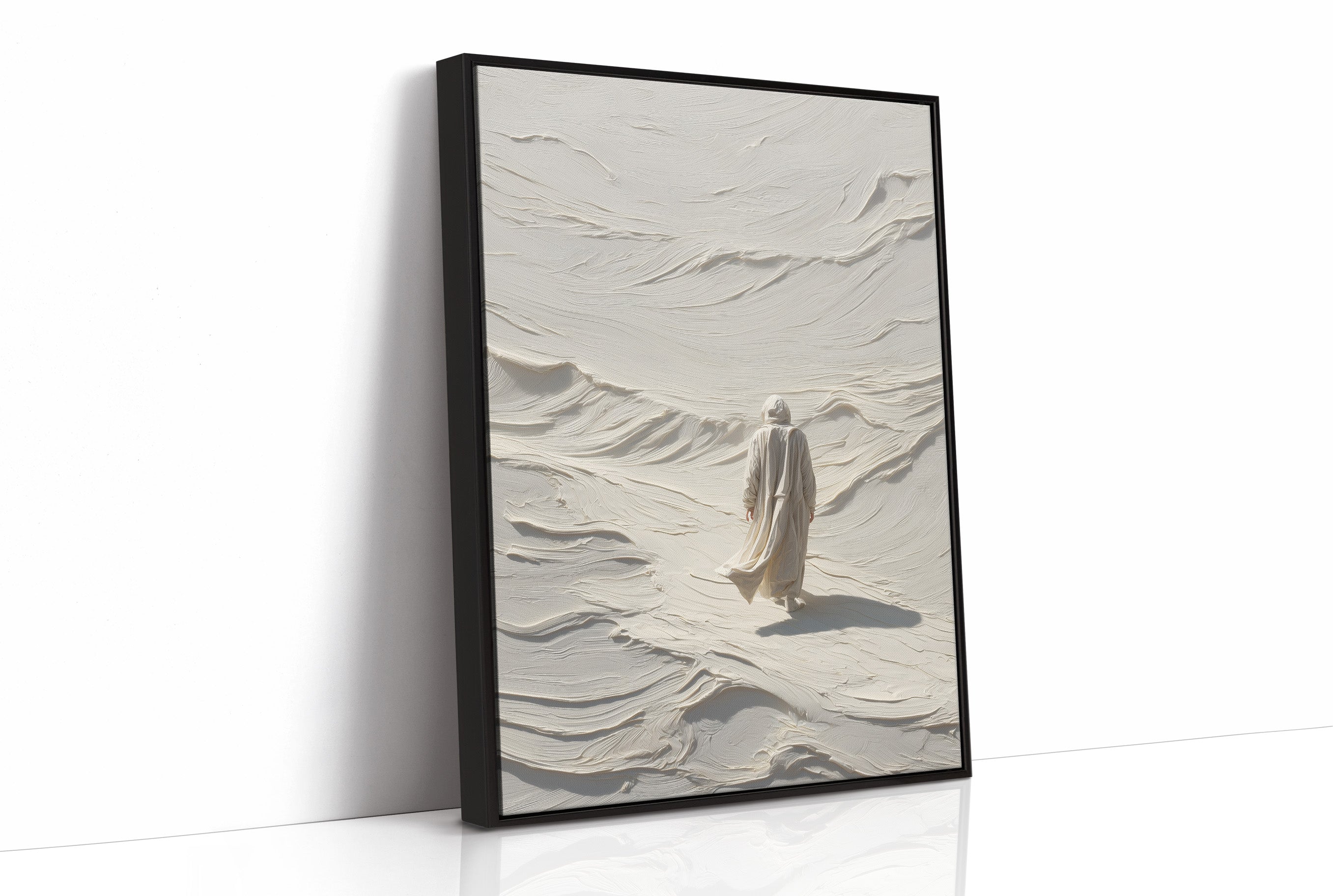 Alabaster Pilgrimage Through Textured Void