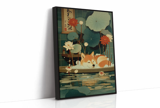 Sleepy Fox Among Lotus Dreams