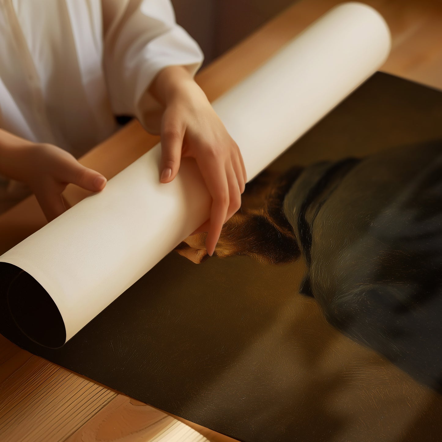 Amber Light On Contemplative Profile