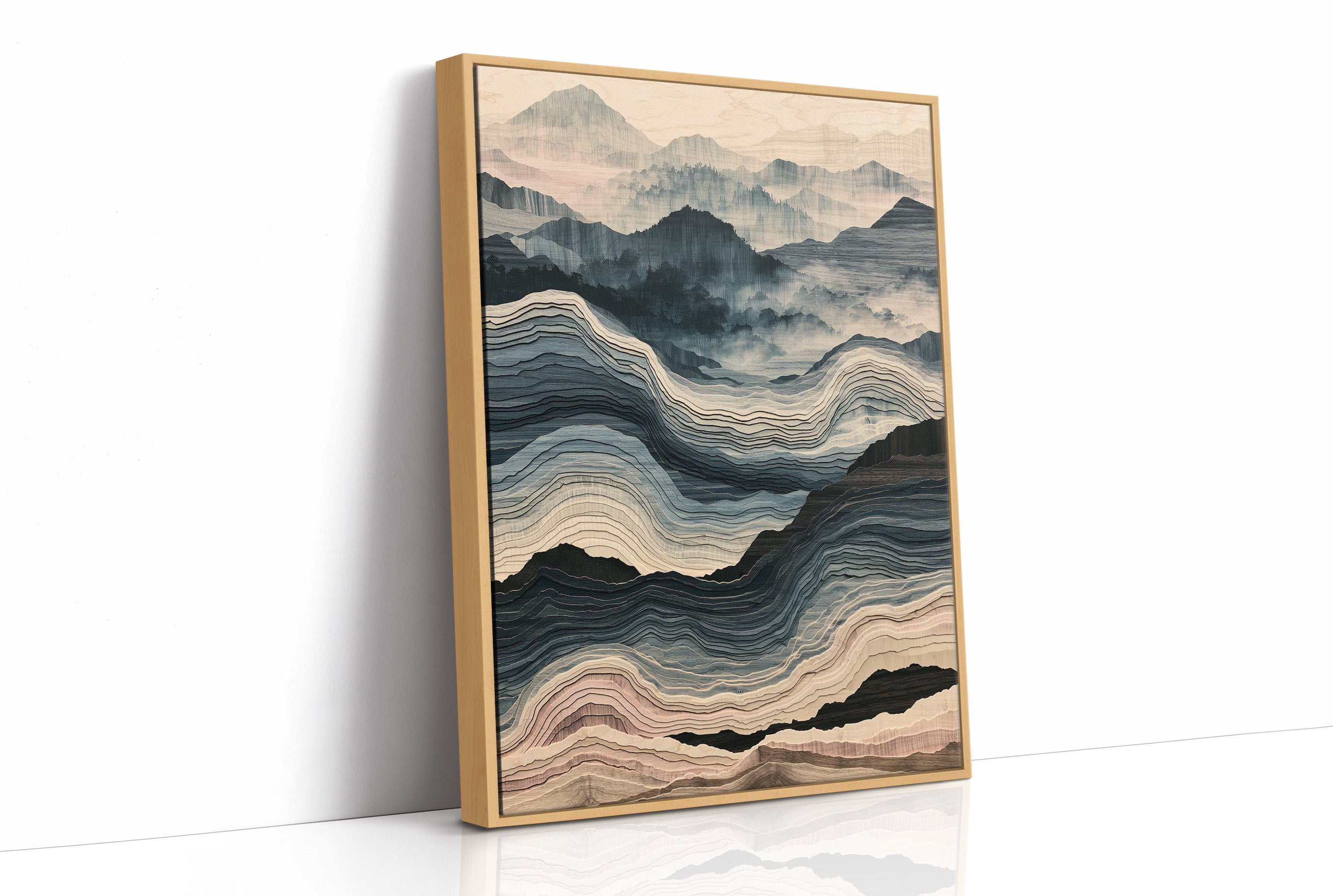 Waves of Wood in Blue and Blush
