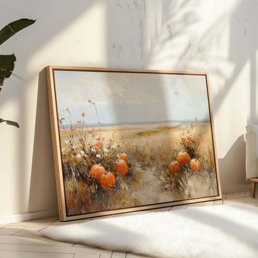 Pumpkins Rest In Golden Fields