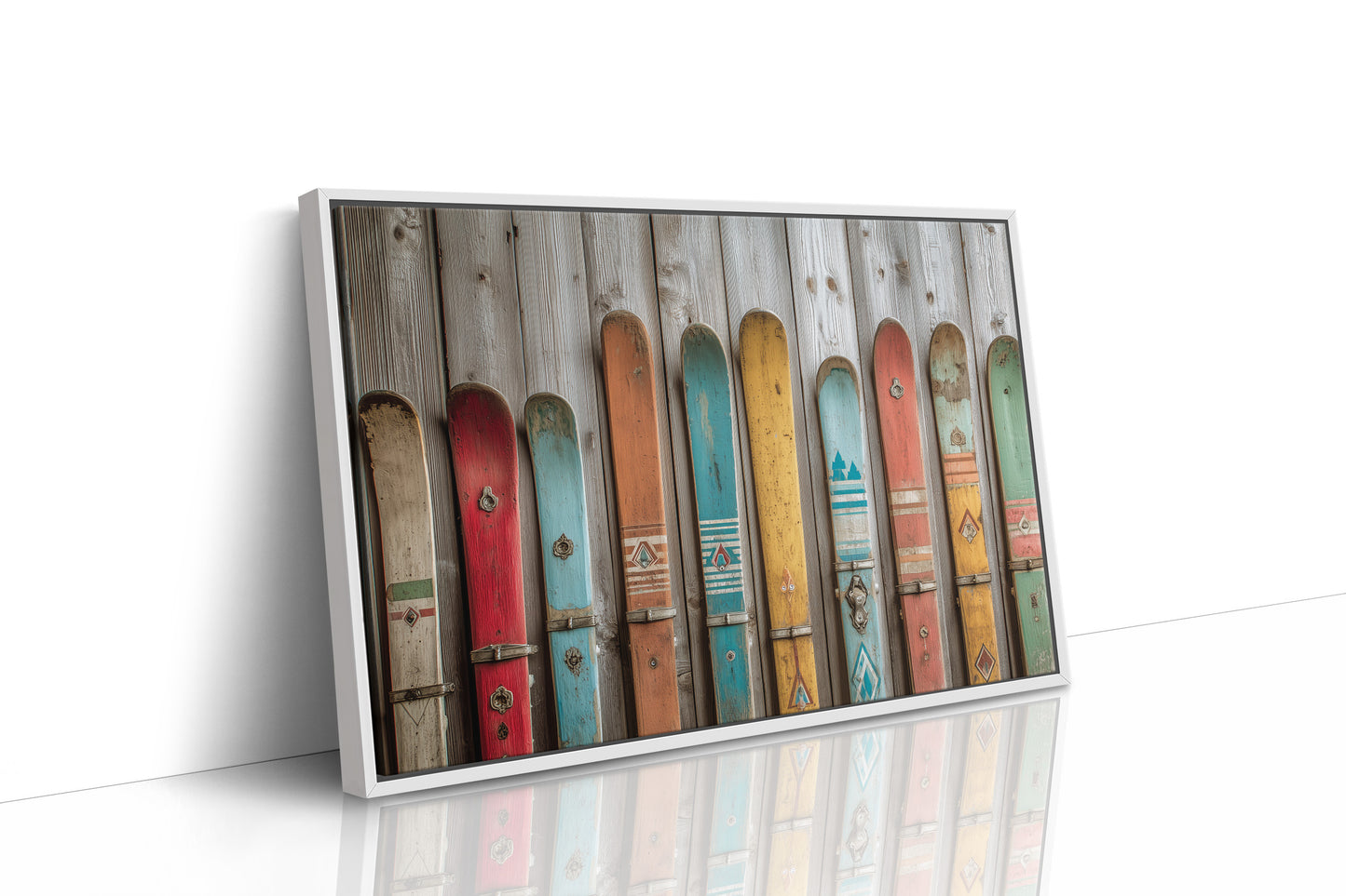 Colors Rest Against Weathered Wood