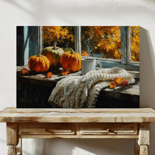 Pumpkins Rest On October's Windowsill