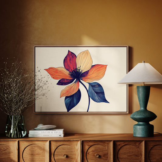 Coral Petals Meet Midnight Blue
