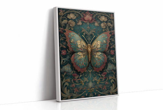 Gilded Wings Among Midnight Blooms