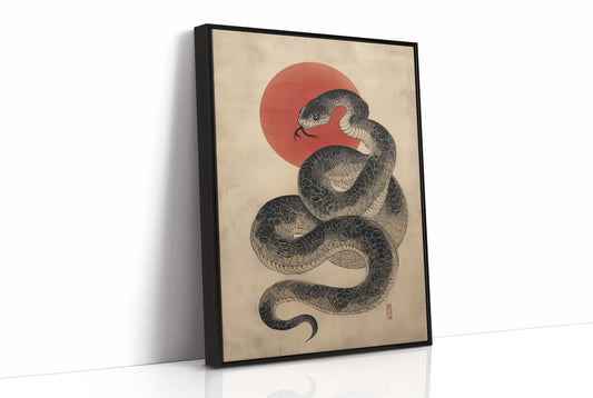 Serpent Coils Under Rising Sun