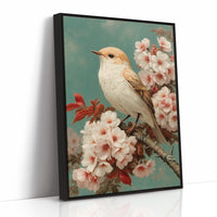 Songbird Perches Among Cherry Blossoms