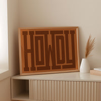 Howdy Rustic Maze Style Cowboy Art