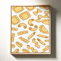 Pasta Shapes Dance In Golden Light