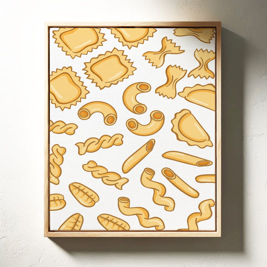 Pasta Shapes Dance In Golden Light