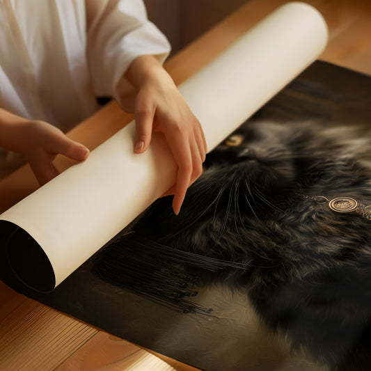 Midnight Feline Wears Victorian Elegance