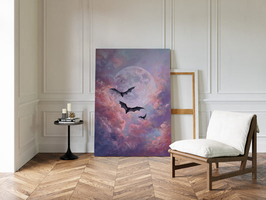 Bats Dance Beneath a Blushing Moon