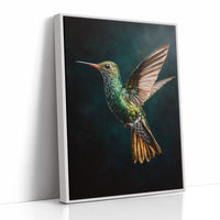 Jeweled Flight Against Midnight Teal