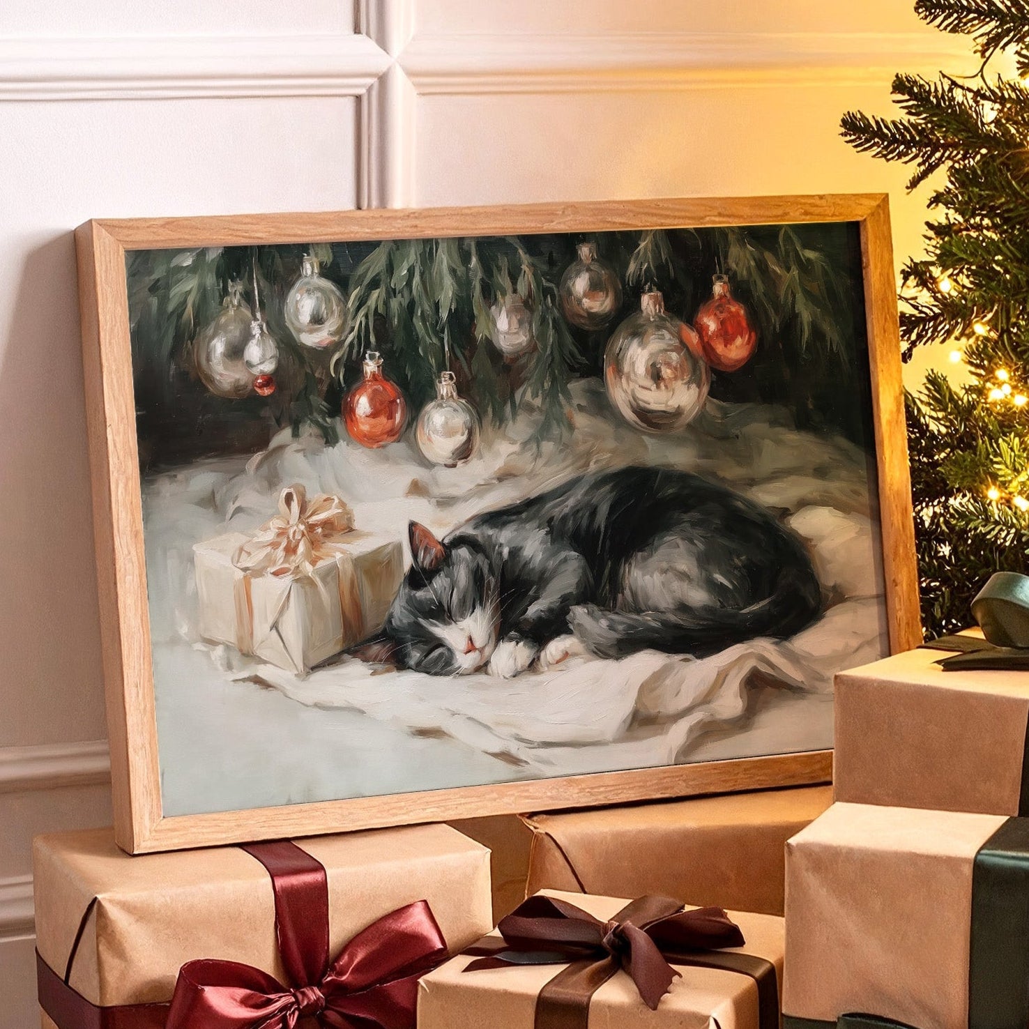 Silent Night Under Christmas Ornaments