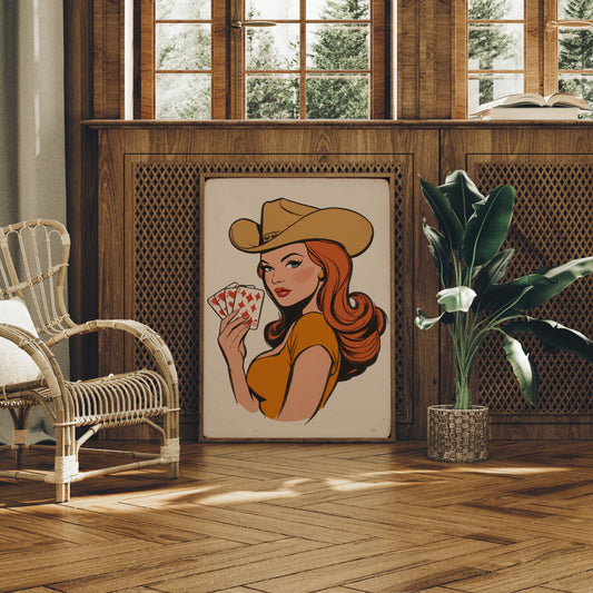 High Stakes Honey - Vintage Pin-Up Cowgirl