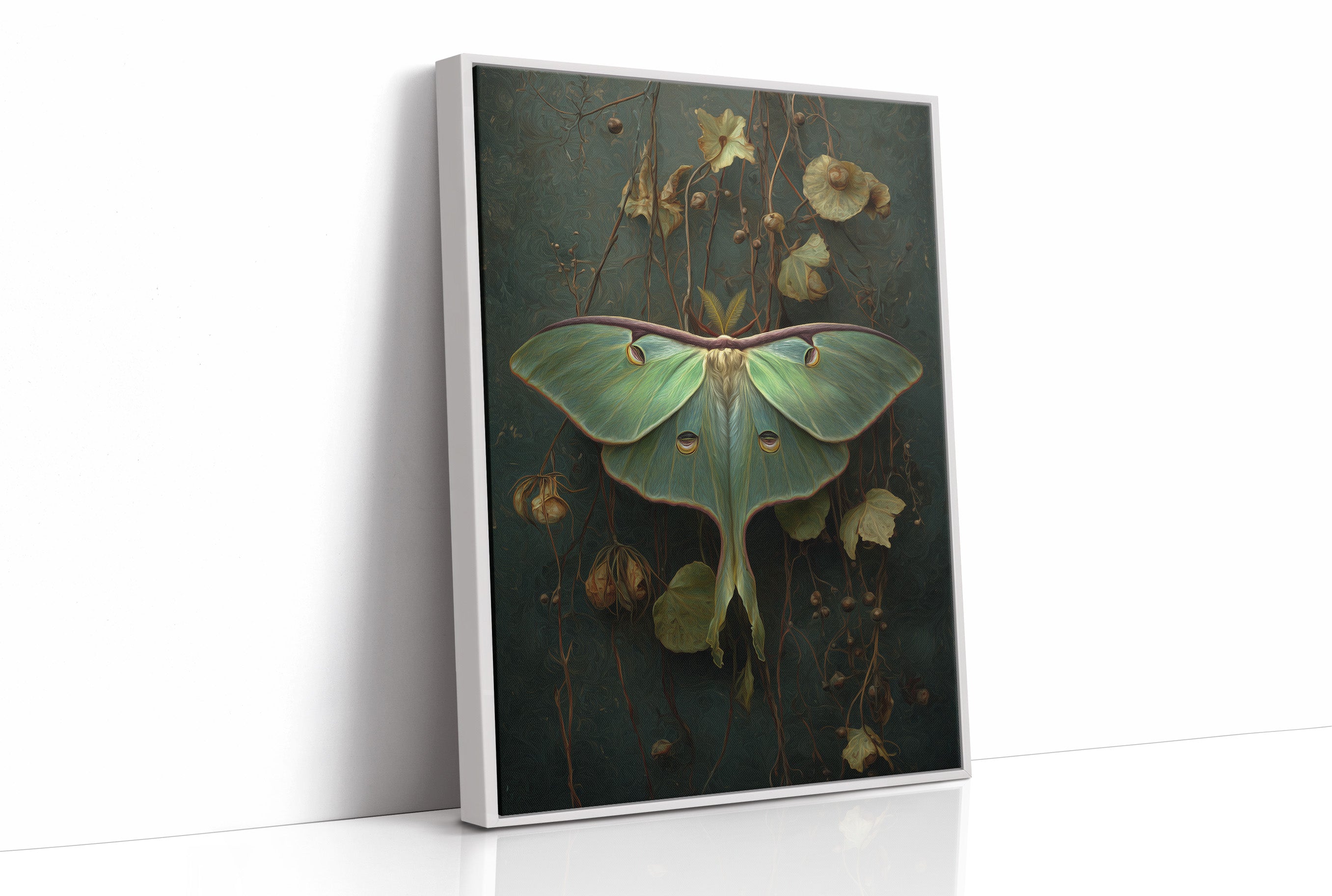 Midnight Moth Among Faded Blooms