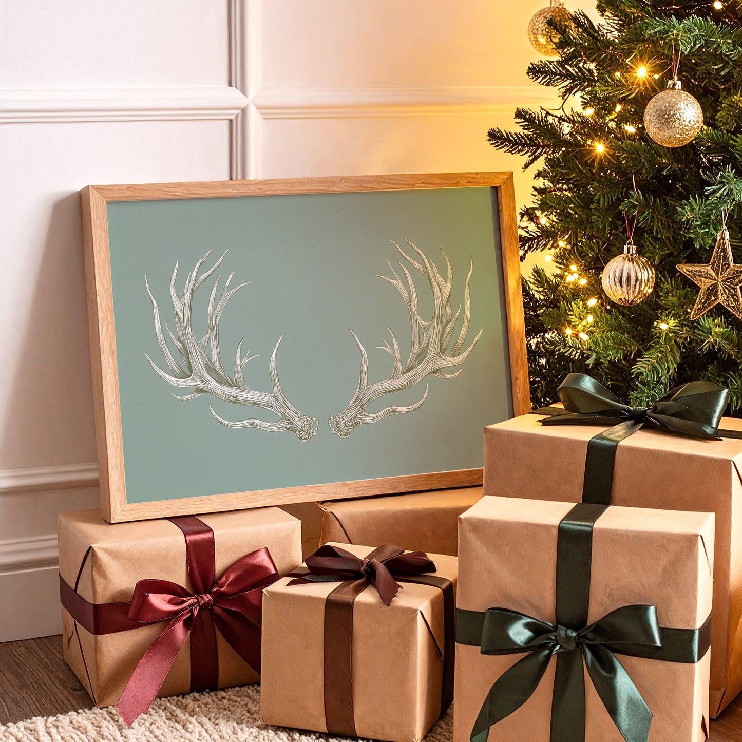 Winter Antlers Paint Sage Stories