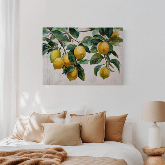 Sunlit Lemons Dance Among Leaves