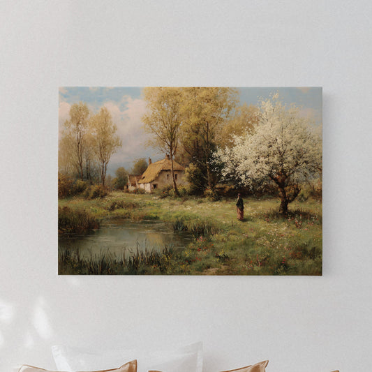 Spring Blossoms Near The Quiet Pond
