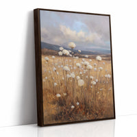Cotton Fields Under Autumn Sky