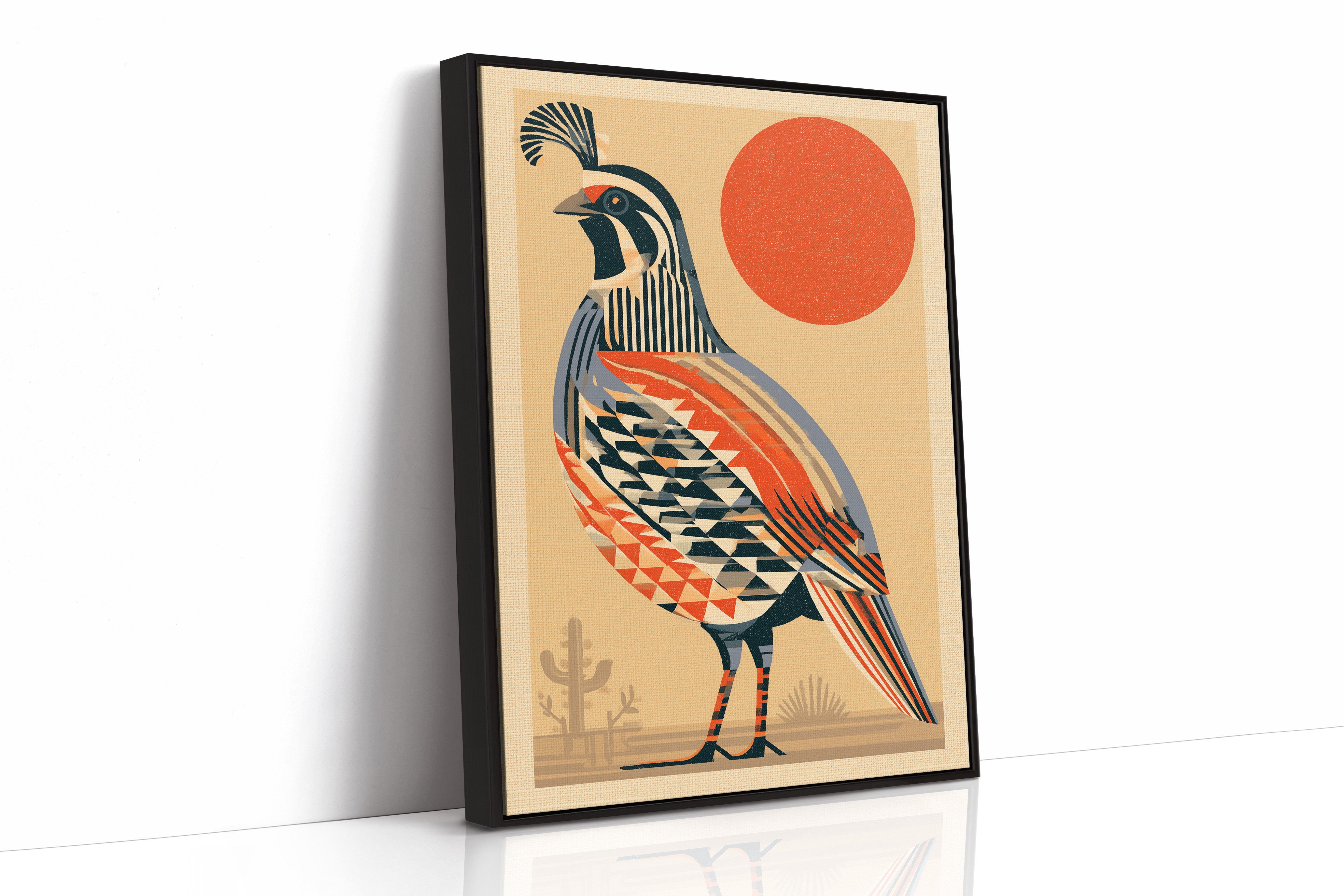 Desert Quail, Fanned and Facing West
