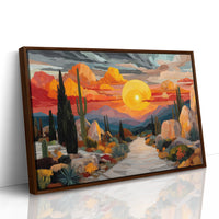 Saguaros Dance Under Fire Skies